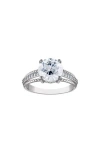Fzn Sterling Silver Created Moissanite Engagement Ring In Silver