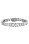 Fzn Sterling Silver Cubic Zirconia Tennis Bracelet In Silver