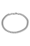 Fzn Sterling Silver Curb Chain Anklet In Silver