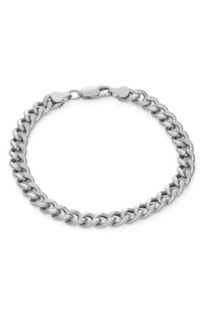 Fzn Sterling Silver Curb Chain Bracelet In White