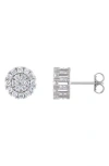 Fzn Sterling Silver Cz Pavé Stud Earrings In White