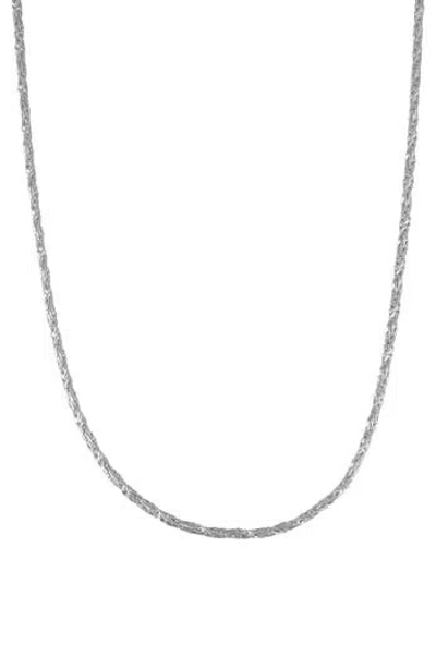 Fzn Sterling Silver Foxtail Chain Necklace In White