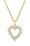 Fzn Sterling Silver Lab Grown Diamond Pendant Necklace In Yellow