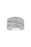 Fzn Sterling Silver Lab Grown Diamond Ring In Silver