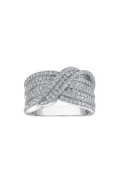 Fzn Sterling Silver Lab Grown Diamond Ring In White