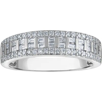 Fzn Sterling Silver Lab Grown Diamond Ring In White