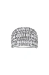 Fzn Sterling Silver Lab Grown Diamond Ring In White