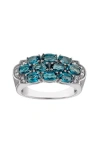 Fzn Sterling Silver London Blue Topaz & Diamond Ring In Silver/blue Topaz/diamond