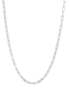 Fzn Sterling Silver Paperclip Chain Necklace In Silver
