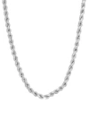 Fzn Sterling Silver Rope Chain Necklace In White