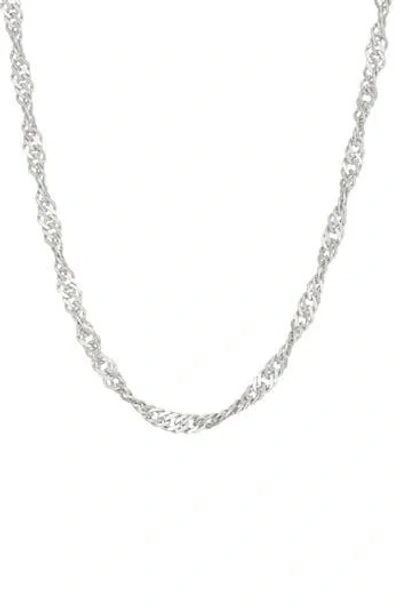 Fzn Sterling Silver Singapore Chain Necklace