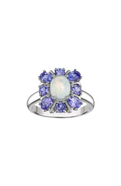 Fzn Sterling Silver Tanzanite & Opal Ring