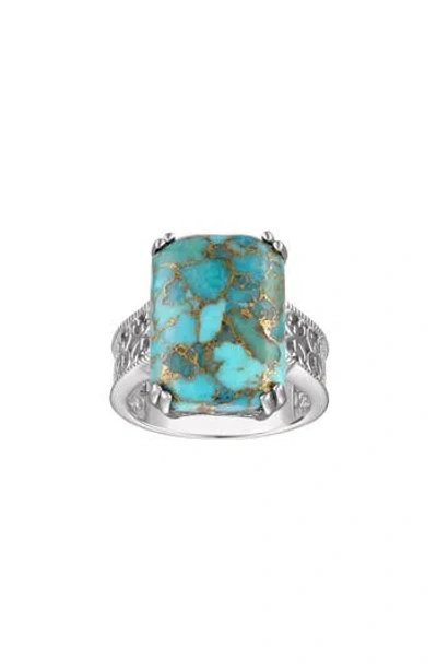 Fzn Sterling Silver Turquoise Ring In Metallic