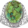 Fzn Sterling Silver Turquoise Ring In Green/silver