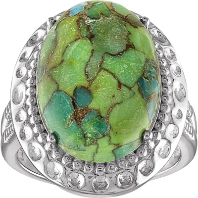 Fzn Sterling Silver Turquoise Ring In Multi