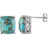 Fzn Sterling Silver Turquoise Stud Earrings In Blue Topaz