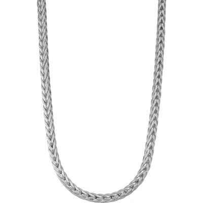 Fzn Sterling Silver Wheat Chain Necklace In White