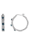 Fzn Stone Hoop Earrings In London Blue Topaz