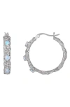 Fzn Stone Hoop Earrings In Opal