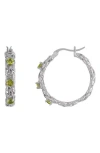 Fzn Stone Hoop Earrings In Peridot