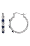 Fzn Stone Hoop Earrings In Sapphire