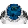 Fzn Swiss Blue Topaz Ring In Silver/blue