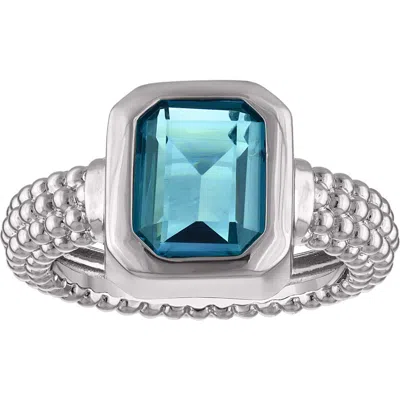 Fzn Synthetic London Blue Cubic Zirconia Ring