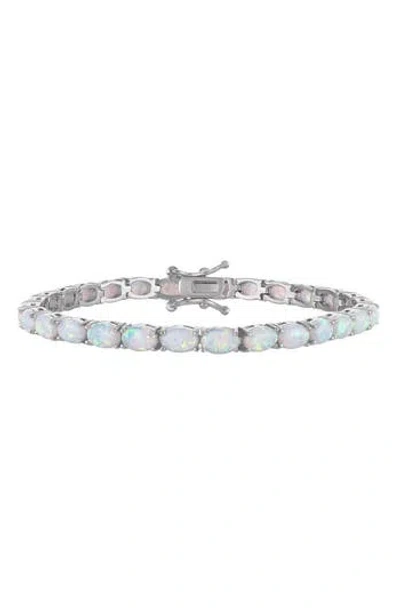 Fzn Synthetic Opal Tennis Bracelet In White