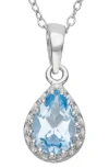 Fzn Teardrop Pendant Necklace In Aquamarine