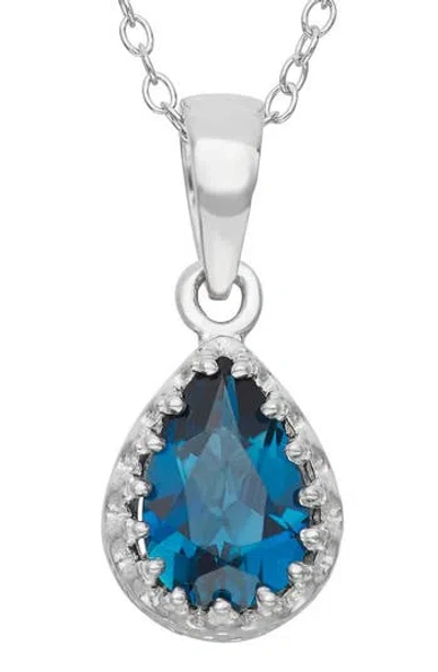 Fzn Teardrop Pendant Necklace In London Blue Topaz