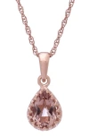Fzn Teardrop Pendant Necklace In Morganite