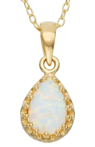 Fzn Teardrop Pendant Necklace In Opal-gold