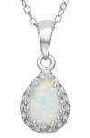 Fzn Teardrop Pendant Necklace In Opal-white