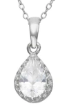 Fzn Teardrop Pendant Necklace In White Sapphire
