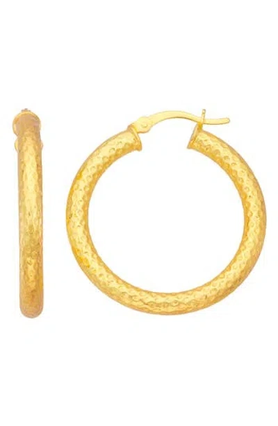 Fzn Textured Tube Hoop Earrings In Gold