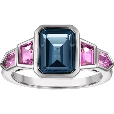 Fzn Topaz And Pink Sapphire Statement Ring In White