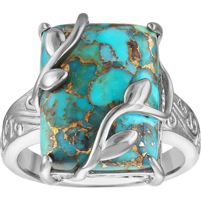 Fzn Turquoise Leaf Branch Statement Ring