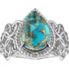Fzn Turquoise Pear Statement Ring In Turquoise