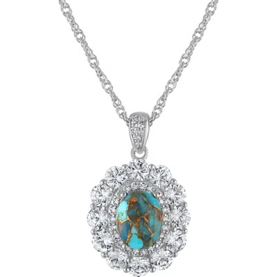 Fzn Turquoise Pendant Necklace In White