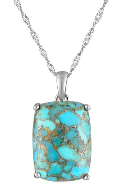 Fzn Turquoise Pendant Necklace In White