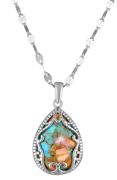 Fzn Turquoise Pendant Necklace In White