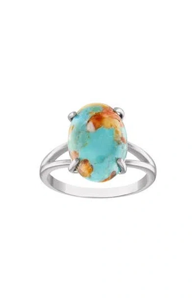 Fzn Turquoise Ring In Turquoise/silver