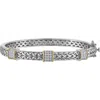 Fzn Two-tone Cubic Zirconia Bangle Bracelet In Silver