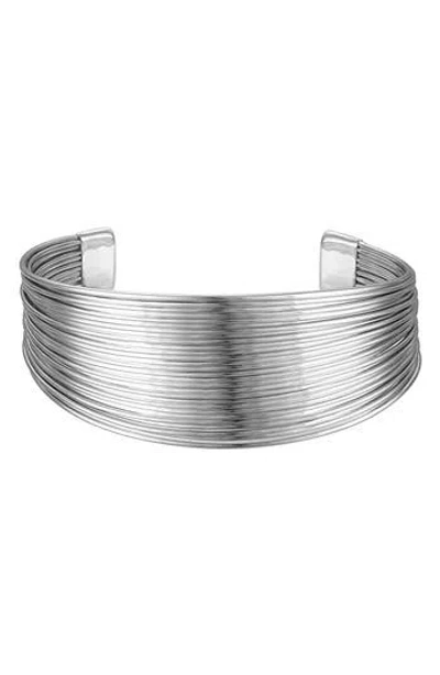 Fzn Wired Wide Cuff Bracelet In Silver
