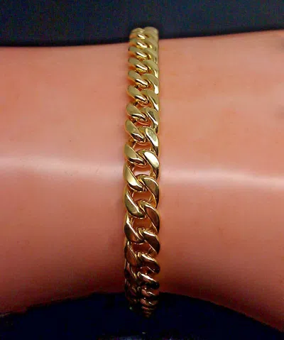 Pre-owned G&d 14k Yellow Gold 8.5" Inch Cuban Link Bracelet Box Lobster Clasp
