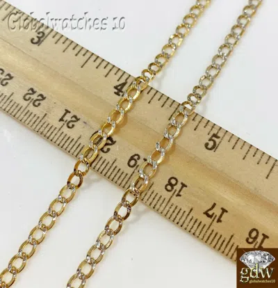 Pre-owned G&d Real 10k Yellow Gold Cuban Link 4mm Chain With Diamond Cut 20 22 24 26 Inch