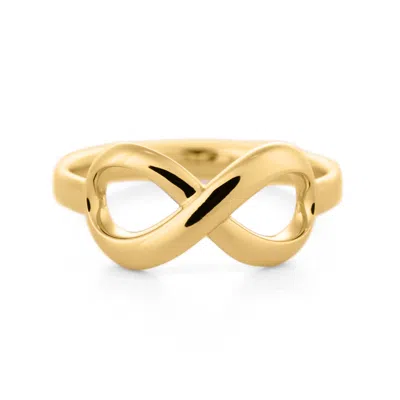 G&d Unique Designs Women's Infinity Ring In 14k Yellow Gold In Burgundy