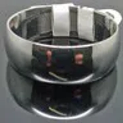 Pre-owned G&d Wide Mens Wedding Band 10kt White Gold 6mm Ring Size 12 Band Comfort Fit