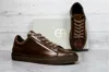 G Brown Court Sneaker In Brown Leather In Brown