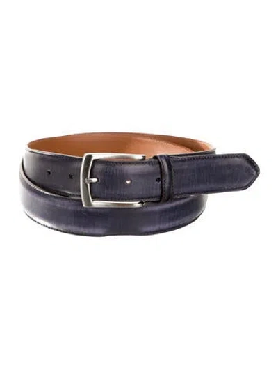 Pre-owned G Brown Leather Belt In Blue